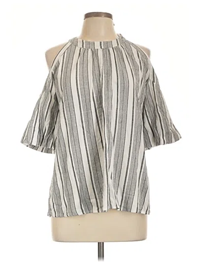Pre-owned Entro 3/4 Sleeve Blouse In Silver