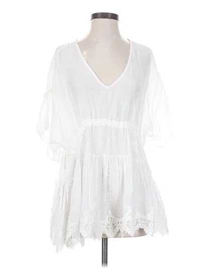 Pre-owned Entro 3/4 Sleeve Blouse In White