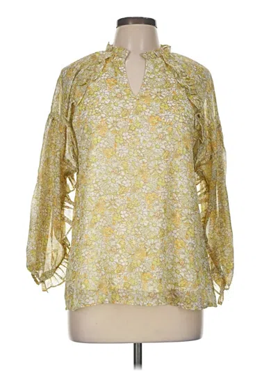 Pre-owned Entro 3/4 Sleeve Blouse In Yellow