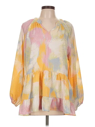 Pre-owned Entro 3/4 Sleeve Blouse In Yellow