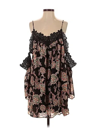 Pre-owned Entro 3/4 Sleeve Top Black Cold Shoulder Neckline Tops