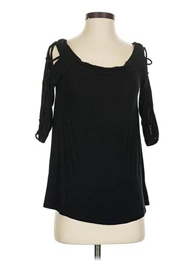 Pre-owned Entro 3/4 Sleeve Top Black Cold Shoulder Neckline Tops