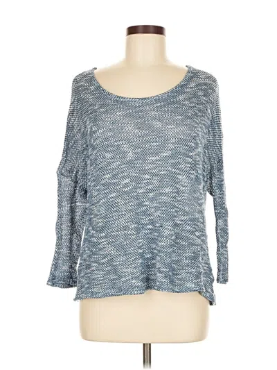 Pre-owned Entro 3/4 Sleeve Top Blue Boatneck Tops