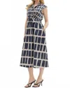 Entro Abbey Abstract Dress In Navy Blue In Multi