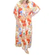 Entro Abstract Button Down Maxi Dress In Multicolor In Gray