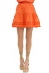 Entro Accented Ruffled Mini Skirt In Orange In Orange