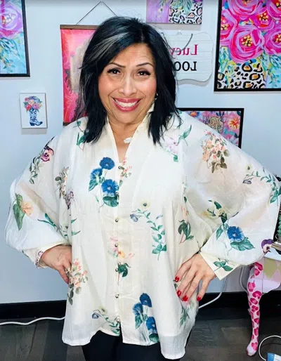 Entro After Hours Floral Blouse In Cream In White