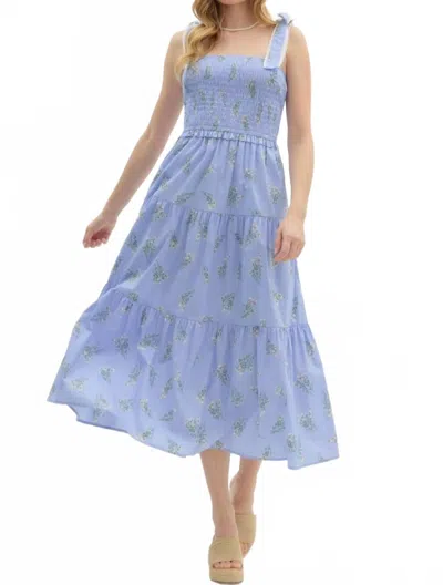 Entro Amelia Midi Dress In Light Blue In Purple