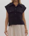 Entro Amelia Quilted Vest In Black