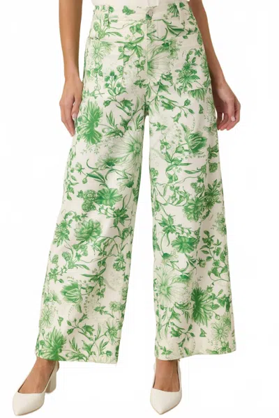 Entro Amelia Wide Leg Pants In Green Toile