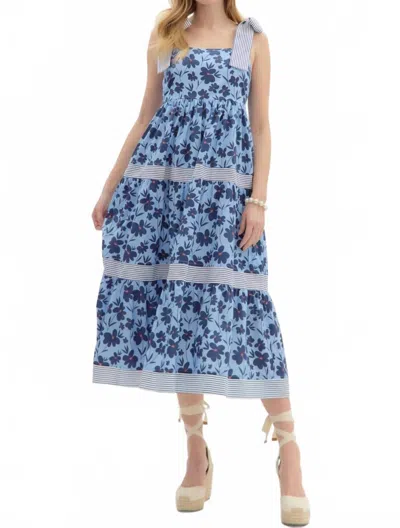 Entro Andie Midi Dress In Blue In Multi