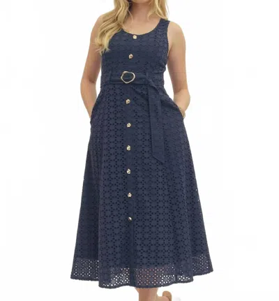 Entro Aperitivo Midi Dress In Navy In Blue
