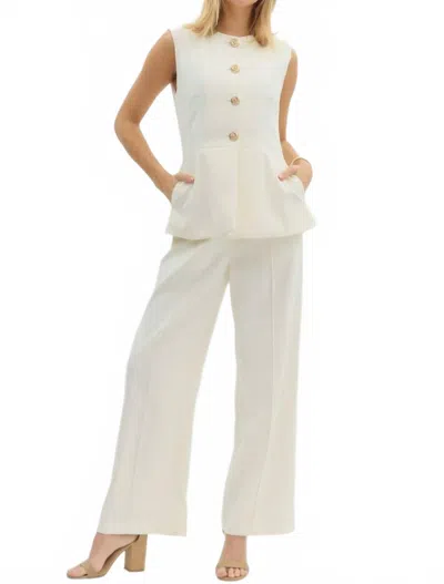 Entro Ashley Vest Top In Cream In White