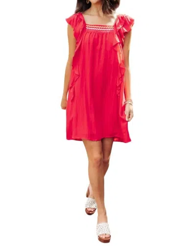 Entro Athens Dress In Watermelon In Pink