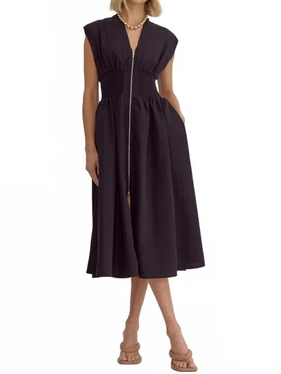 Entro Audrey Midi Dress In Black