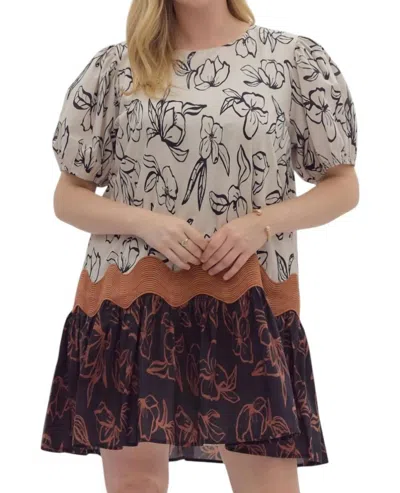 Entro Autumn Air Dress In Multi-colored