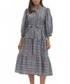Entro Autumn Brunch Midi Dress In Dusty Blue In Gray