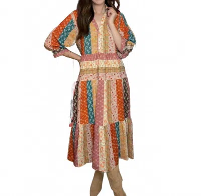 Entro Autumn Brunch Midi Dress In Multicolor