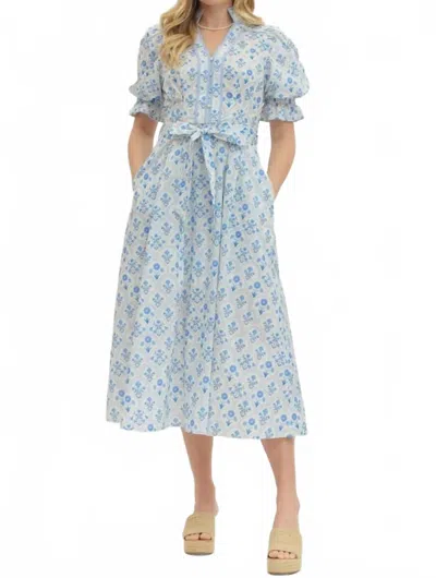 Entro Barlett Dress In Blue In Multi