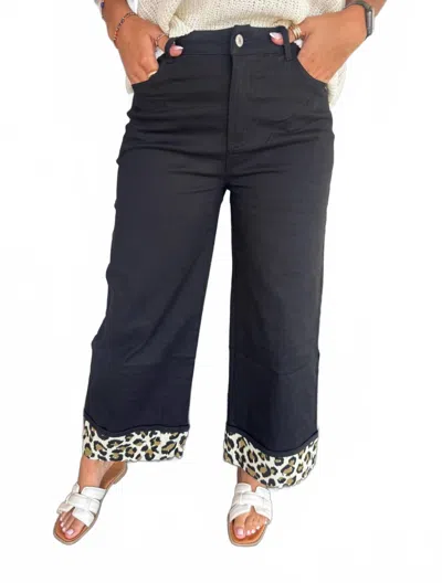 Entro Beatrice Pants In Black Leopard In Blue
