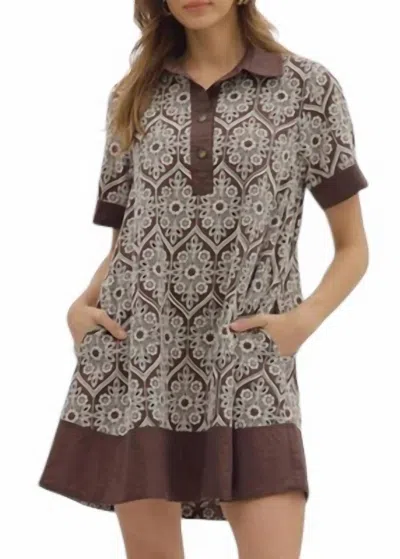 Entro Beautiful Breeze Dress In Brown In Multi
