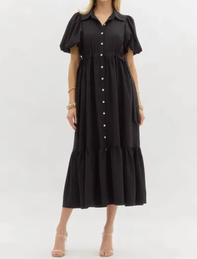 Entro Beauty Midi Dress In Black