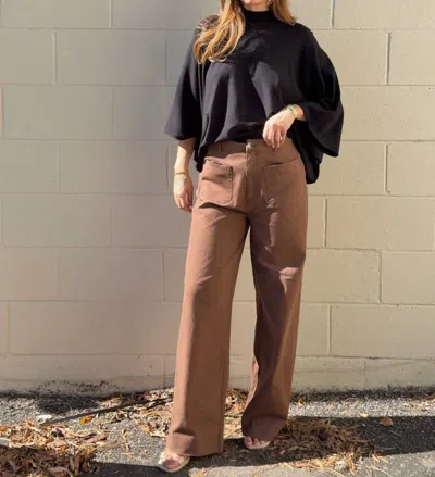 Entro Becca Wide Leg Pants In Brown