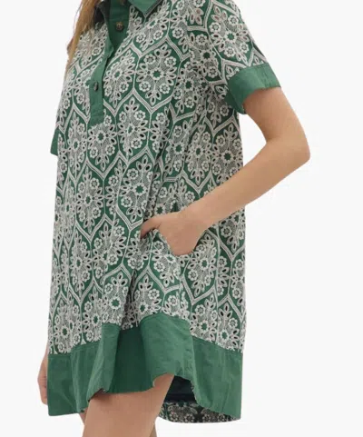 Entro Beckett Dress In Hunter Green In Multi