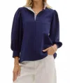 Entro Beckham Pullover Top In Navy In Blue