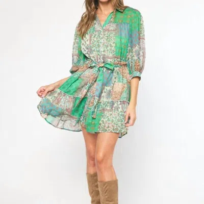 Entro Belted Mini Dress In Multi