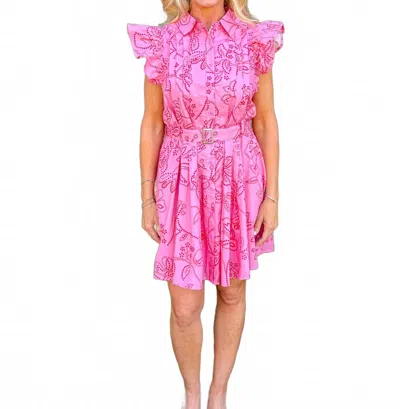 Entro Belted Mini Dress In Blushing Petal In Pink