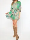 ENTRO BELTED MINI DRESS IN GREEN