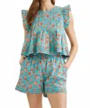 Entro Bermuda Short Set In Blue In Multi