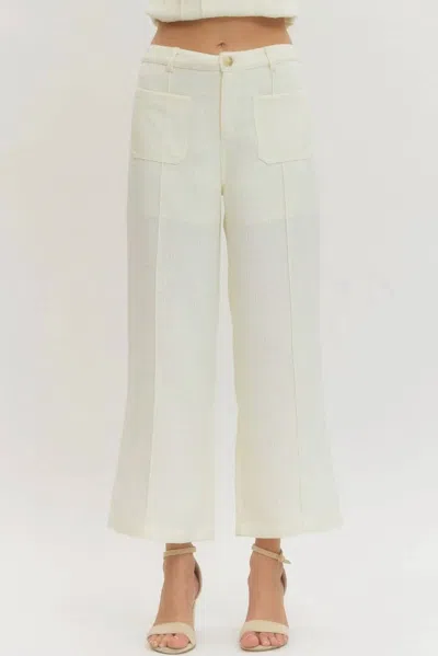 Entro Best Of Both Worlds Wide Leg Pants In Ivory In Neutral