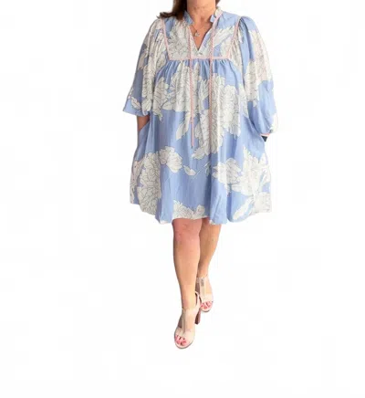 Entro Best Seller Floral Mini Dress In Blue