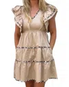 Entro Blair Mini Dress In Tan In Neutral