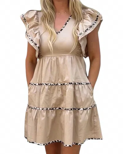 Entro Blair Mini Dress In Tan