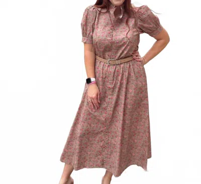 Entro Blissful Midi Dress In Floral In Pink