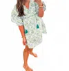 Entro Block Print Dress In Green And Purple In Multi