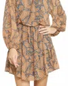 Entro Boat Neck Paisley Dress In Spice In Multi