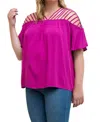 Entro Bohemian Strappy Top - Plus In Fuchsia In Pink