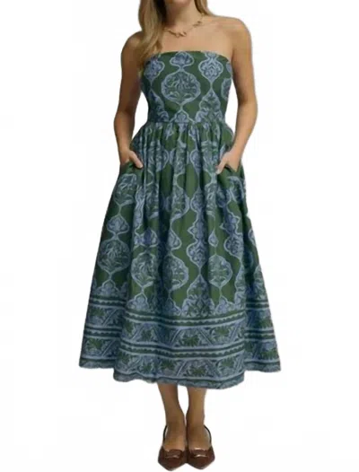 Entro Botantical Breeze Midi Dress In Green