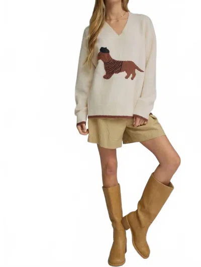 Entro Boujee Weenie Sweater In Cream In White