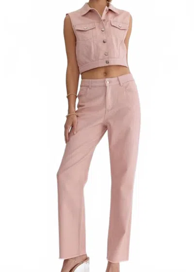 Entro Boulevard Denim Set In Blush In Pink