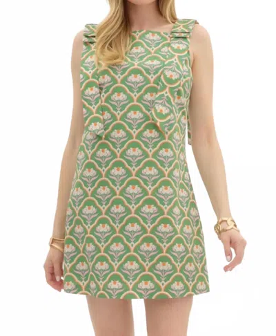 Entro Bow Shoulder Dress In Green