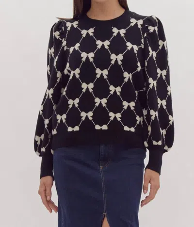 Entro Bows Forever Sweater In Black