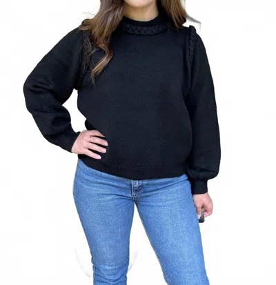 Entro Braided Detail Sweater In Black