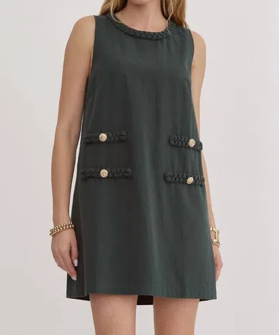 Entro Braided Dress In Hunter Green