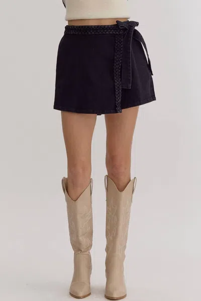 Entro Braided Skort In Black