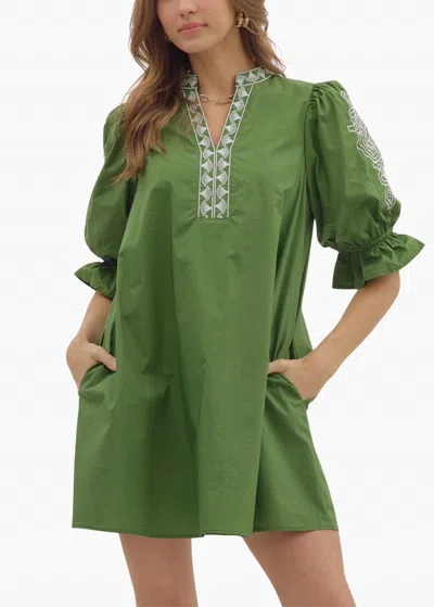 Entro Bre Mini Dress In Green